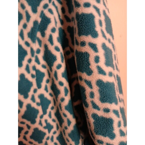 Lands End Womens 2x Fleeze Pullover 1/4 Zip Blue-White Outdoors Hike Camp Fish - Picture 6 of 16